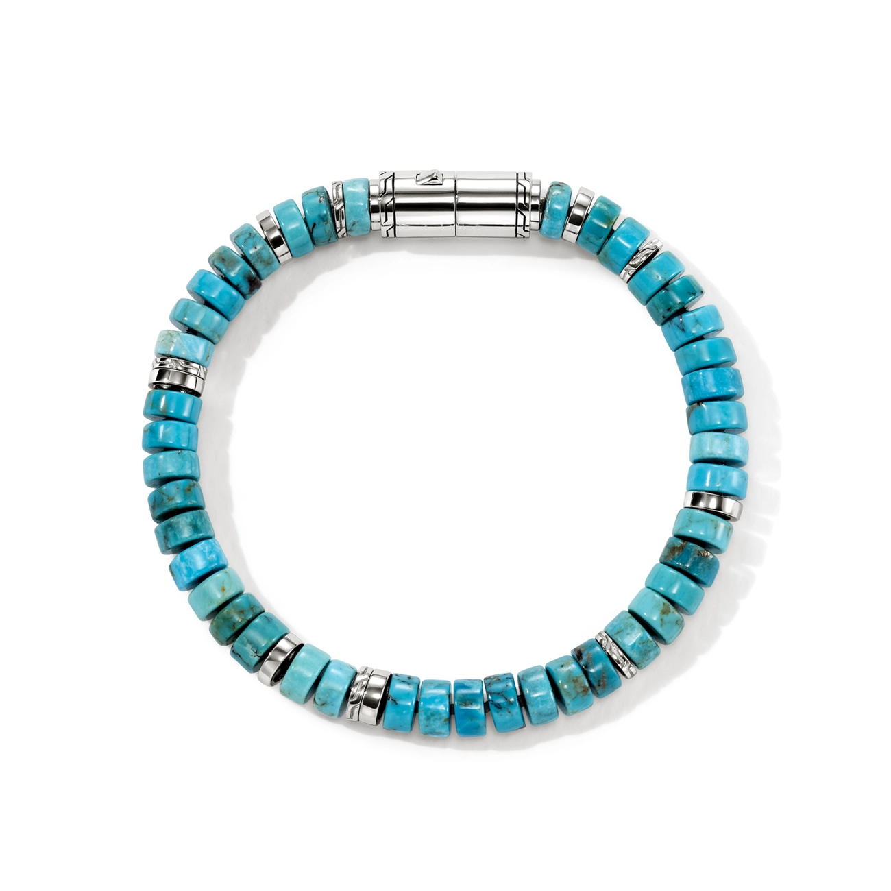 John Hardy Heishi Turquoise 8mm Beaded Bracelet