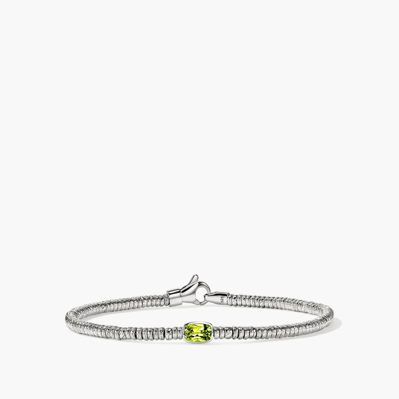 John Hardy Silver 2.5mm Heishi Bracelet with Peridot