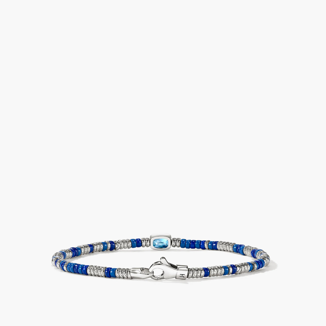 John Hardy 2.5mm Heishi Gem Bracelet with Swiss Blue Topaz