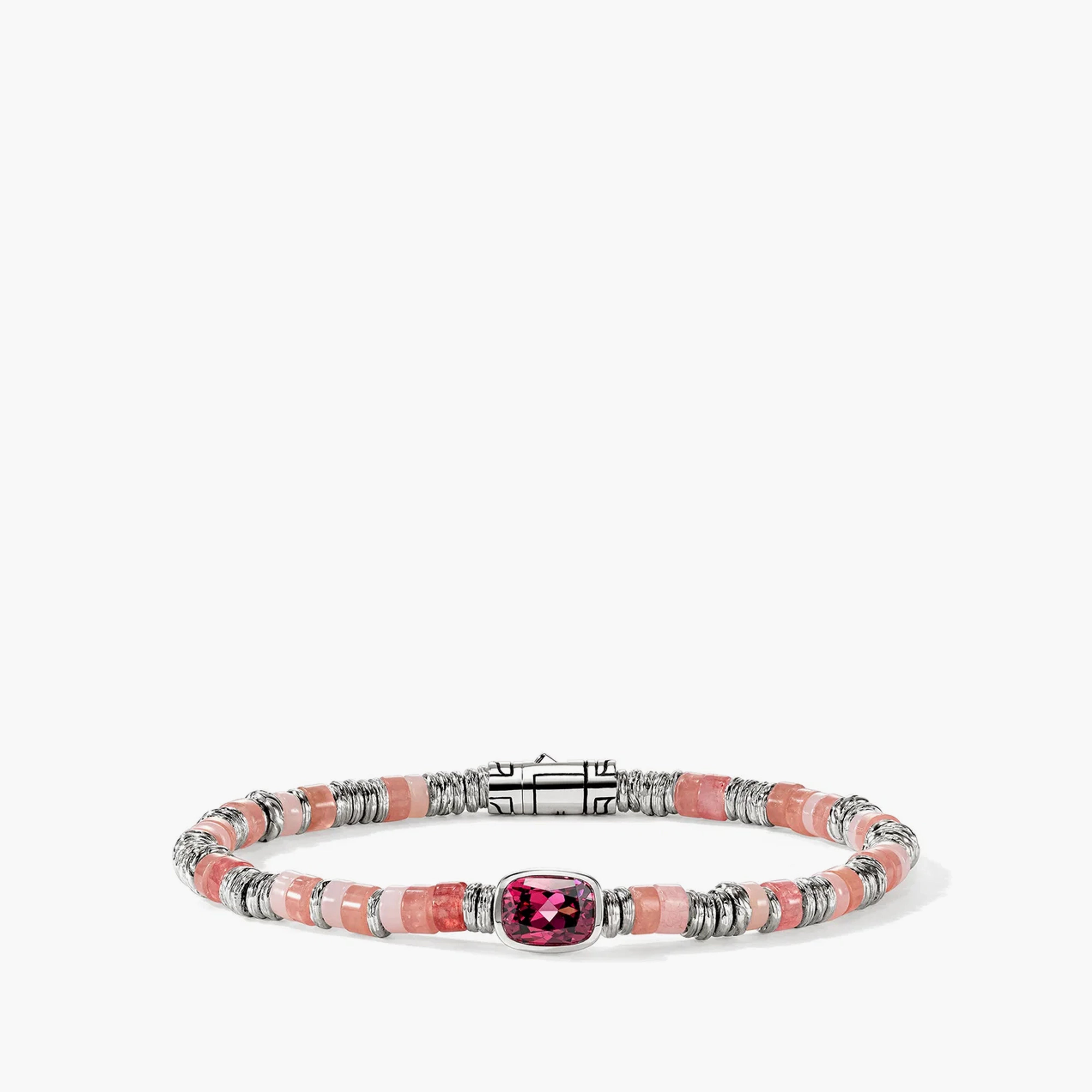 John Hardy Heishi Gem 4mm Rhodolite Bracelet