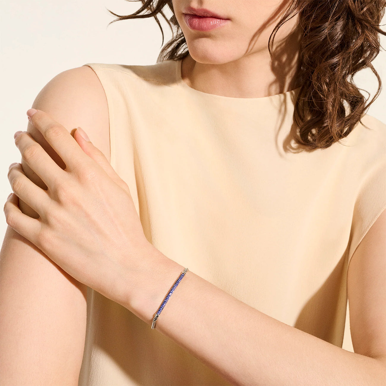 John Hardy Essentials Blue Sapphire 2.5mm Silver Bracelet