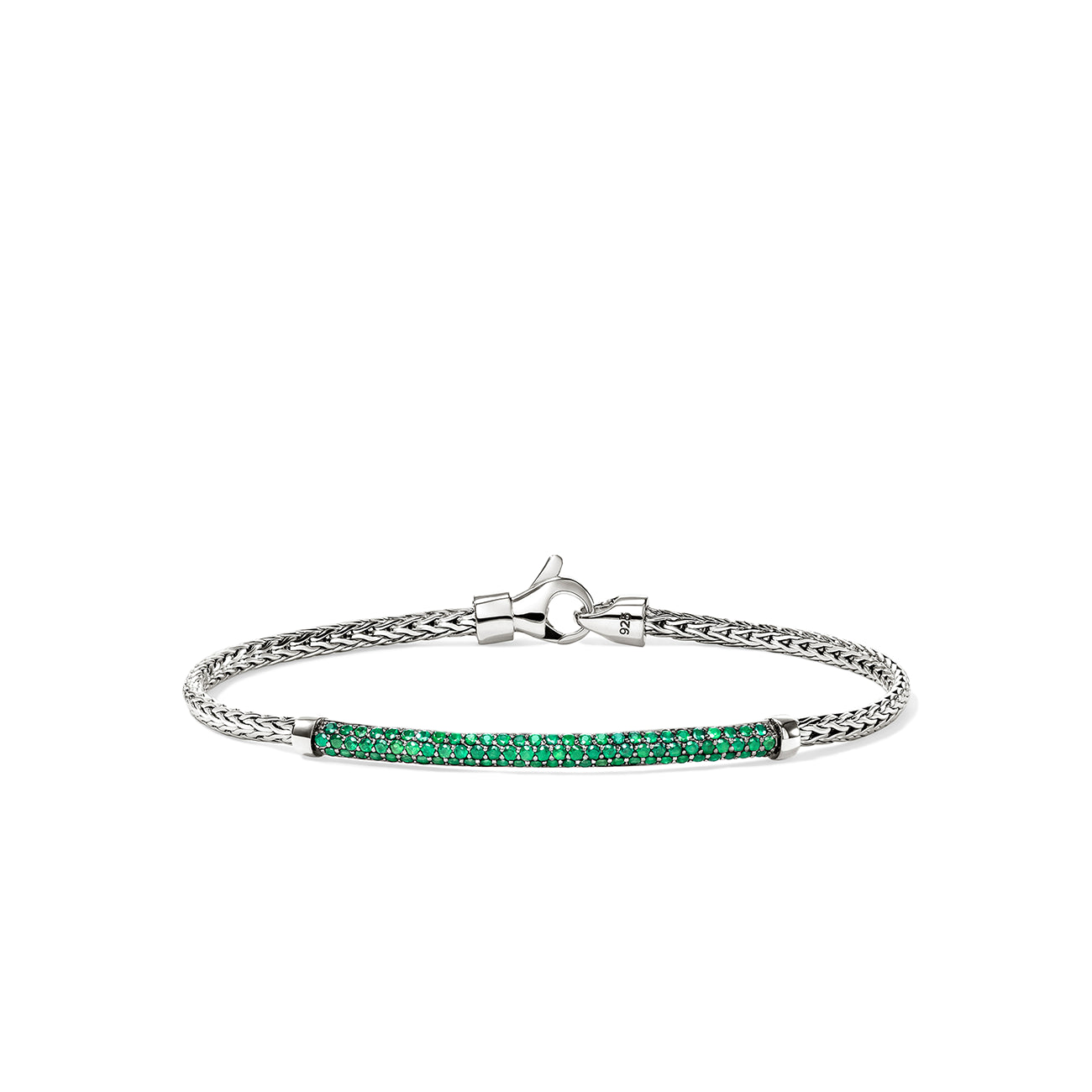 John Hardy Essentials Emerald 2.5mm Silver Bracelet