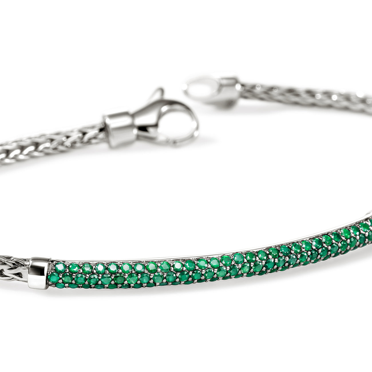 John Hardy Essentials Emerald 2.5mm Silver Bracelet