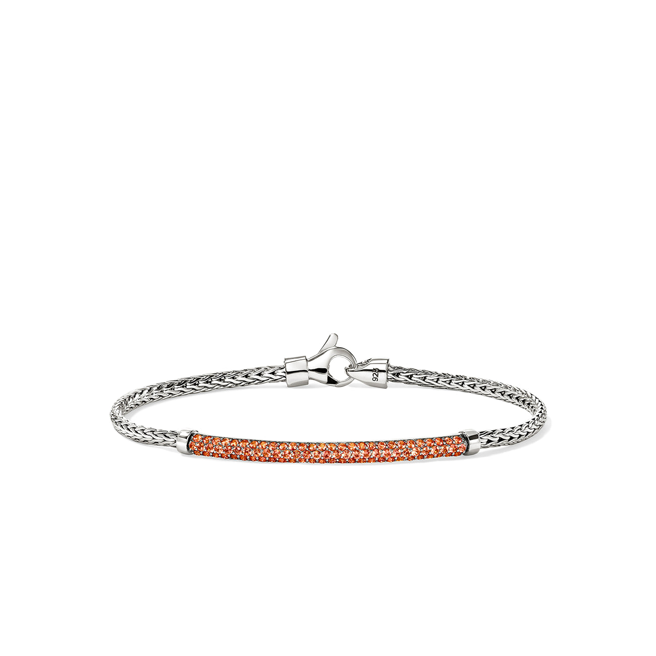 John Hardy Essentials Orange Sapphire 2.5mm Silver Bracelet