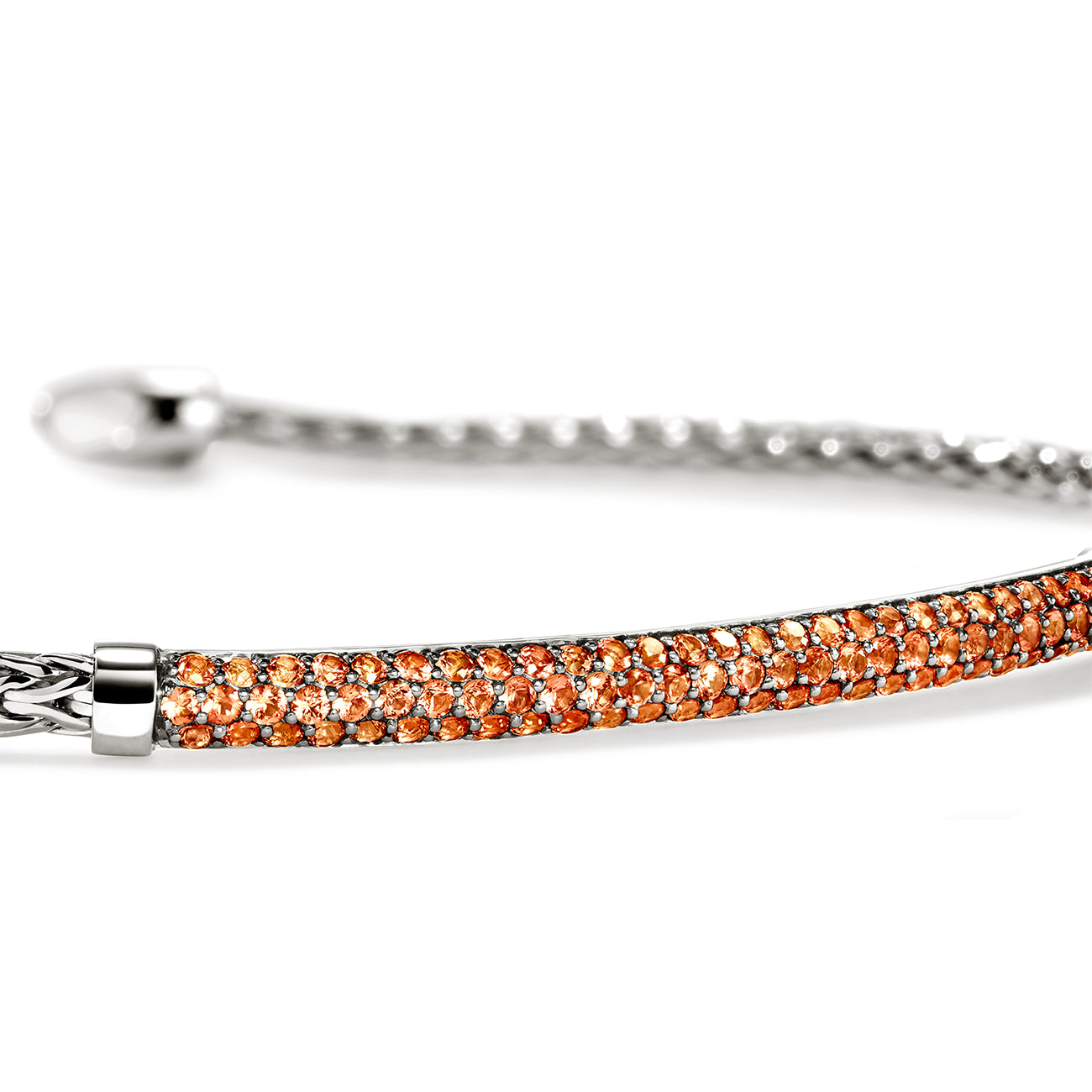 John Hardy Essentials Orange Sapphire 2.5mm Silver Bracelet
