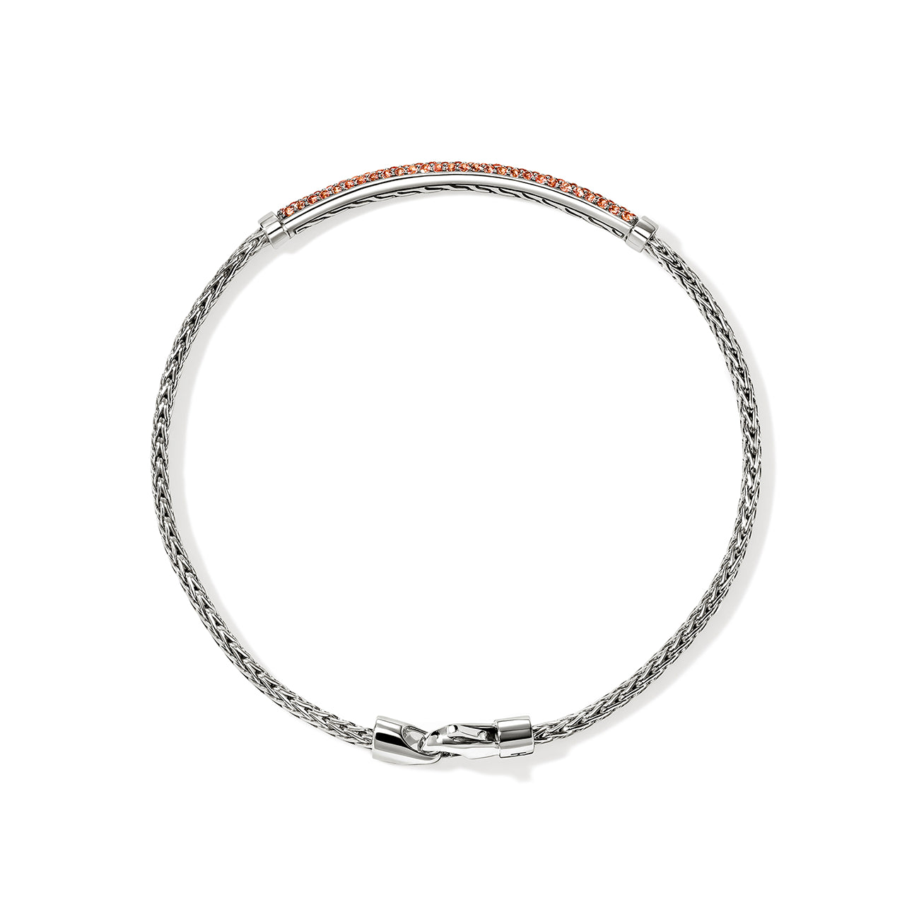 John Hardy Essentials Orange Sapphire 2.5mm Silver Bracelet