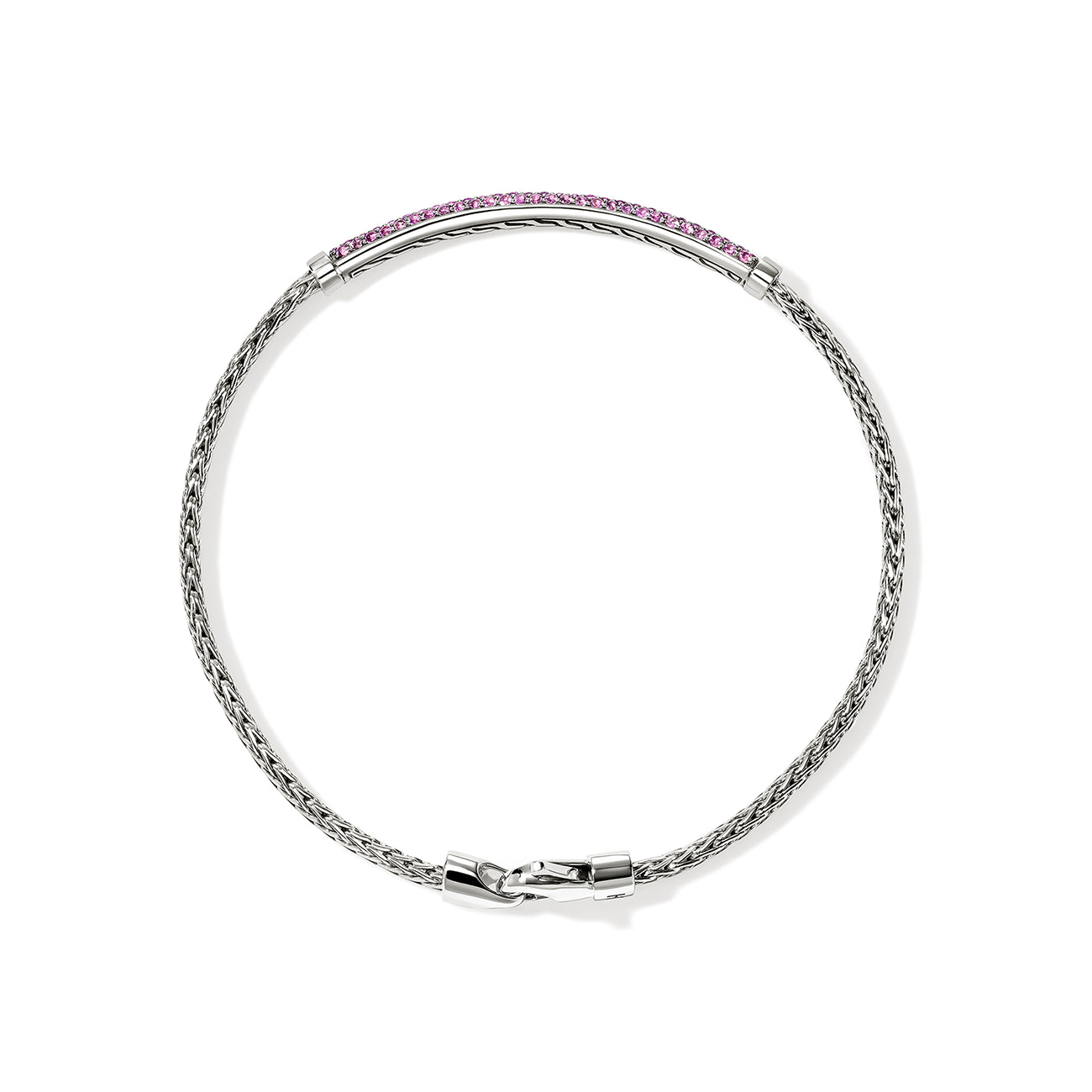 John Hardy Essentials Pink Sapphire 2.5mm Silver Bracelet