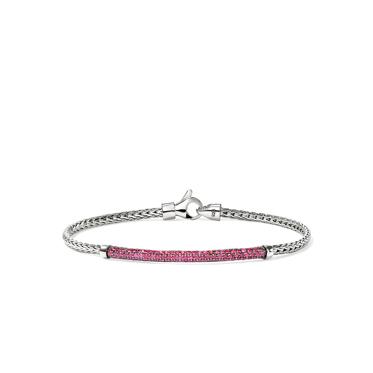 John Hardy Essentials Ruby 2.5mm Silver Bracelet