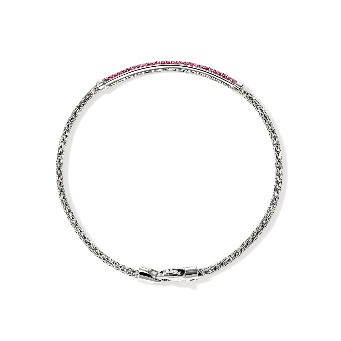 John Hardy Essentials Ruby 2.5mm Silver Bracelet