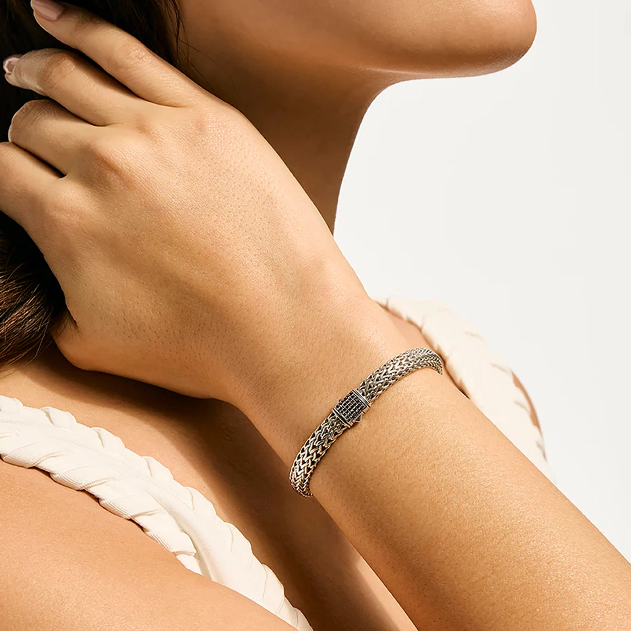 John Hardy Icon Silver 7.5mm Black Sapphire Bracelet