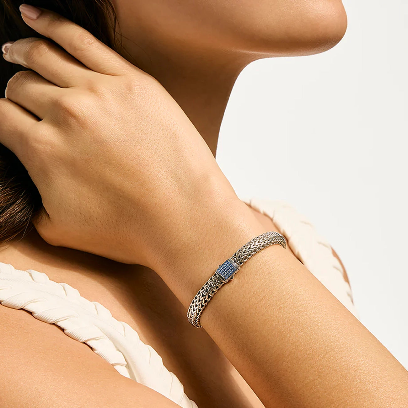 John Hardy Icon Silver 7.5mm Blue Sapphire Bracelet