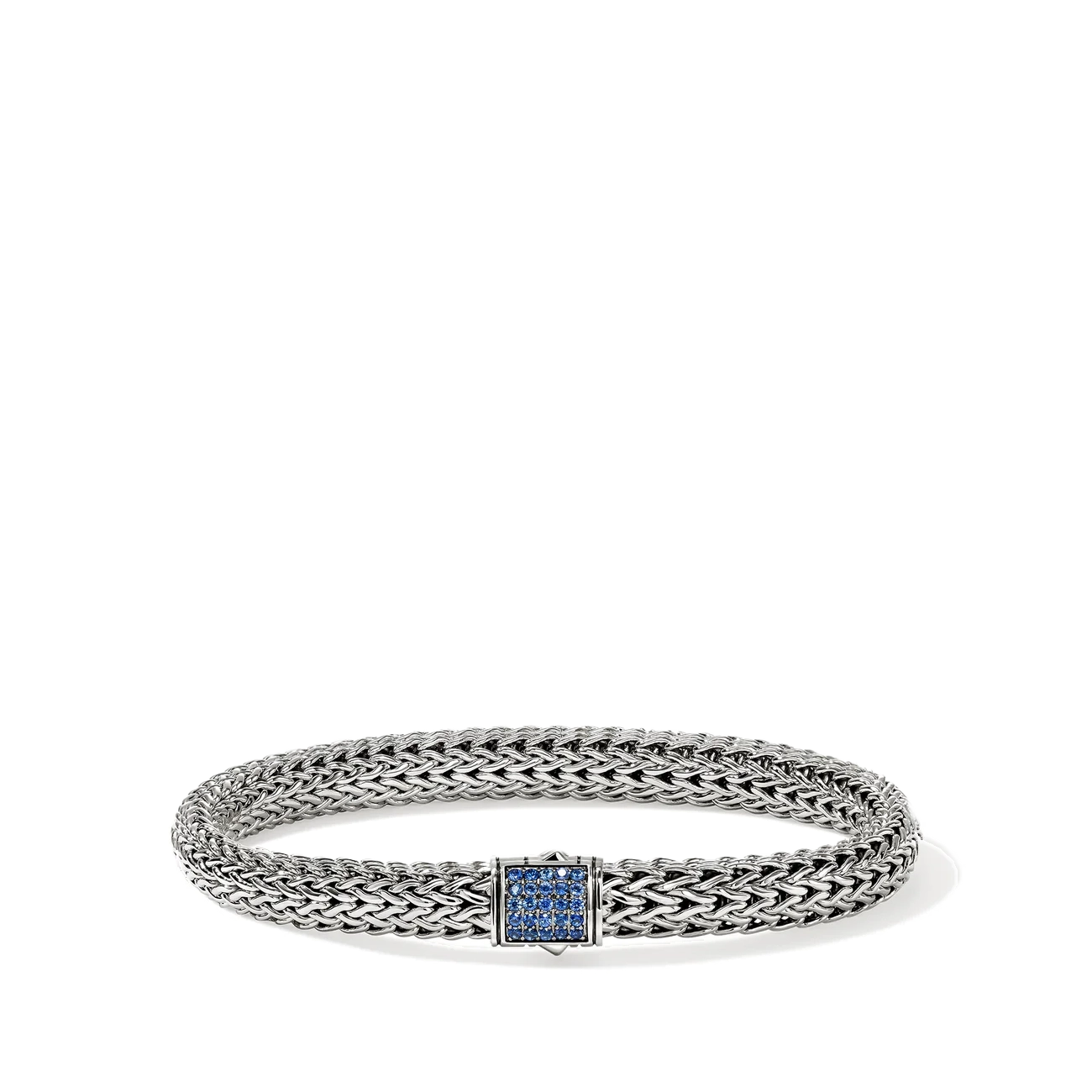 John Hardy Icon Silver 6.5mm Blue Sapphire Bracelet