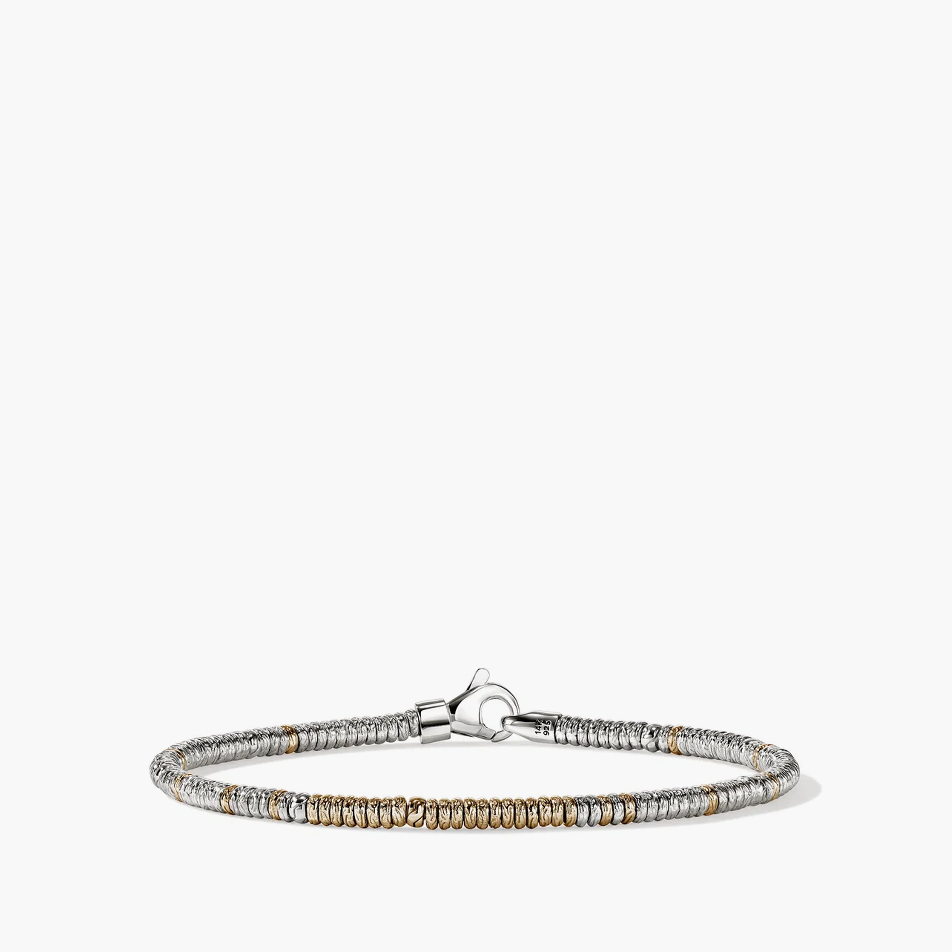 John Hardy Heishi 2.5mm Silver and Gold Bracelet