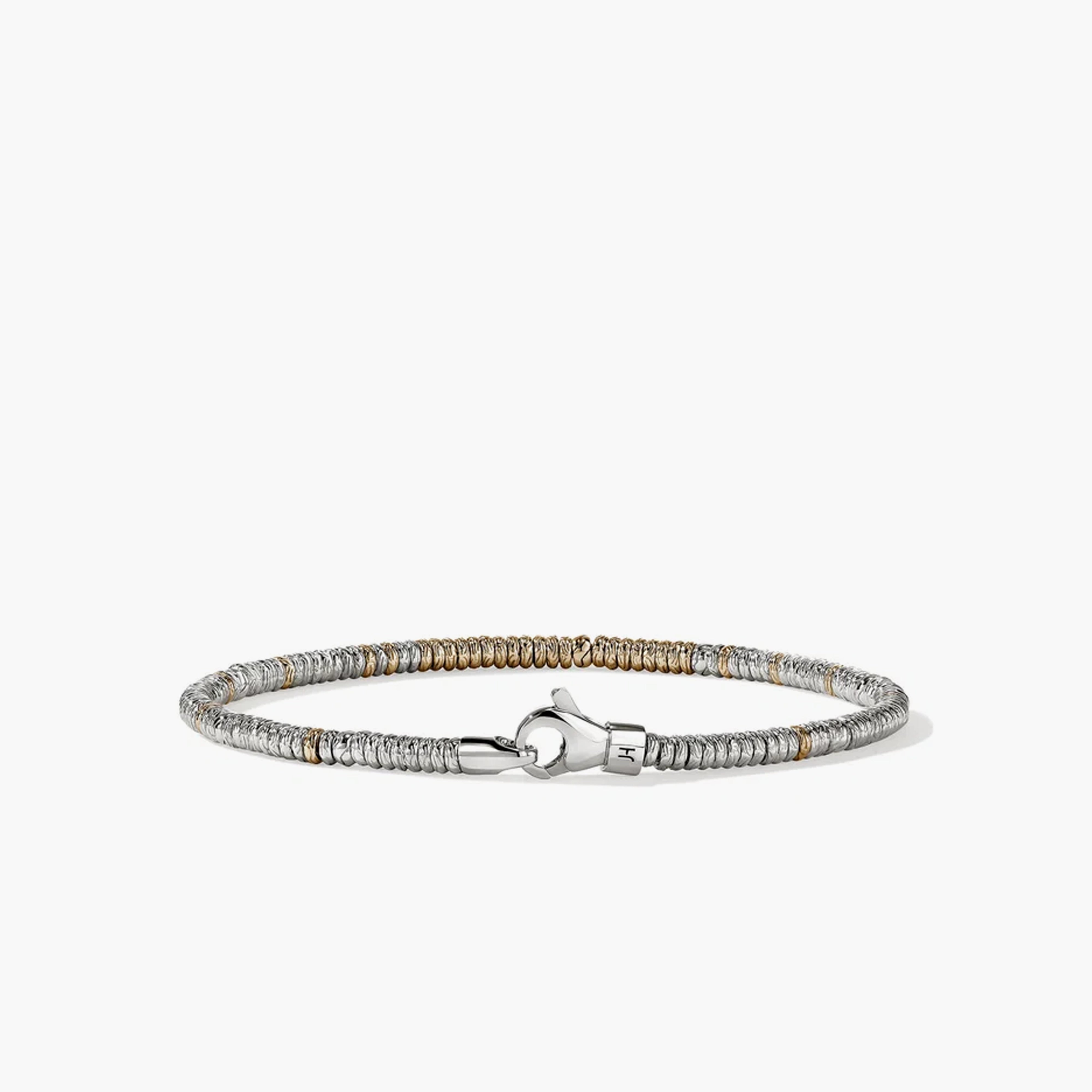 John Hardy Heishi 2.5mm Silver and Gold Bracelet