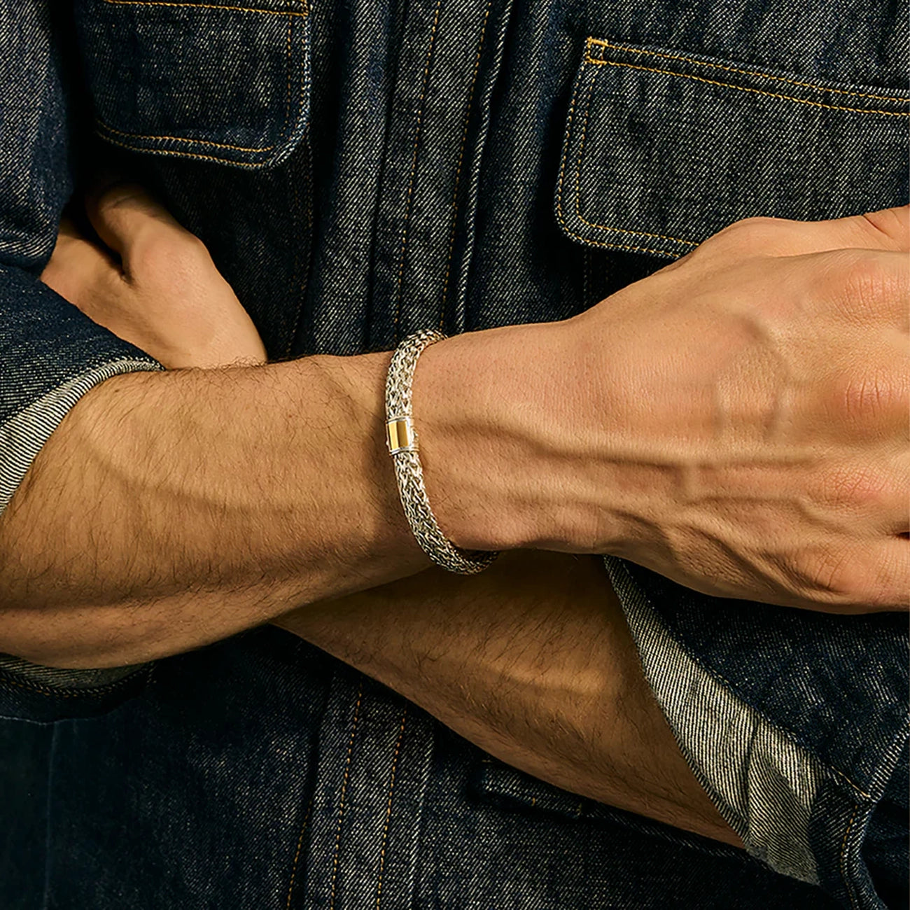 John Hardy Icon Silver and Gold 7.5mm Bracelet