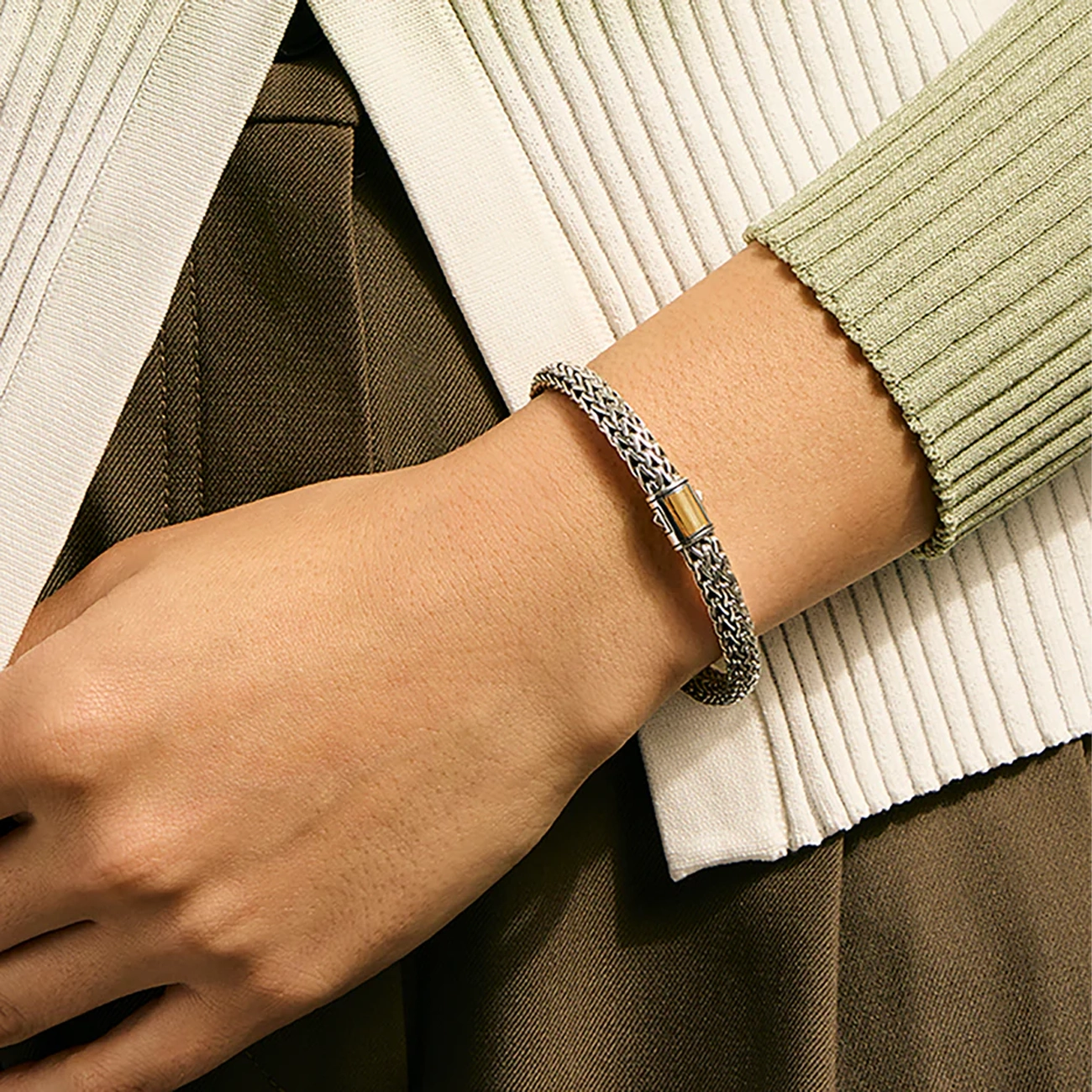 John Hardy Icon Silver and Gold 6.5mm Bracelet