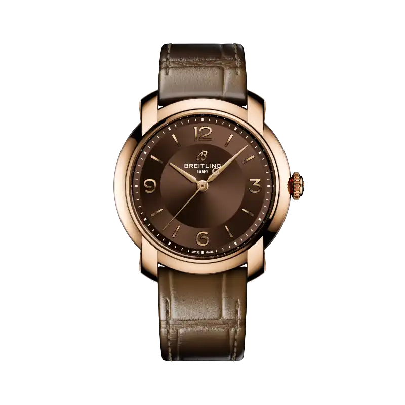 Breitling Lady Premier 36 with Brown Dial in Red Gold