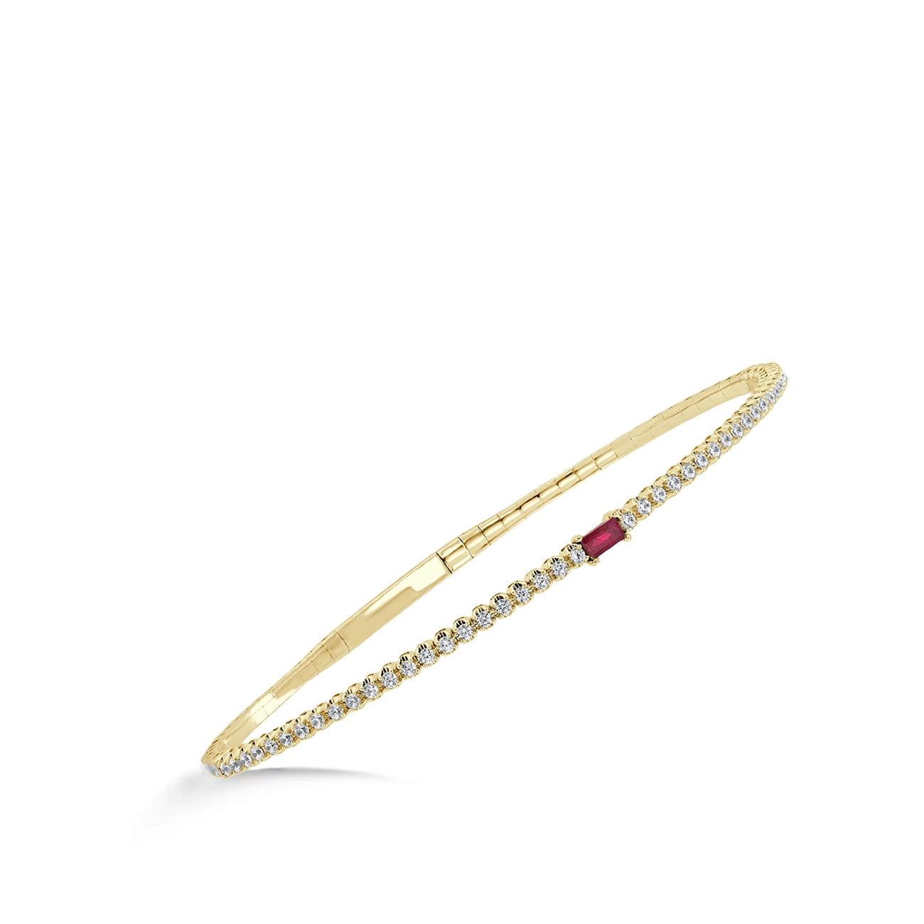 Ruby and Diamond Flexible Bangle