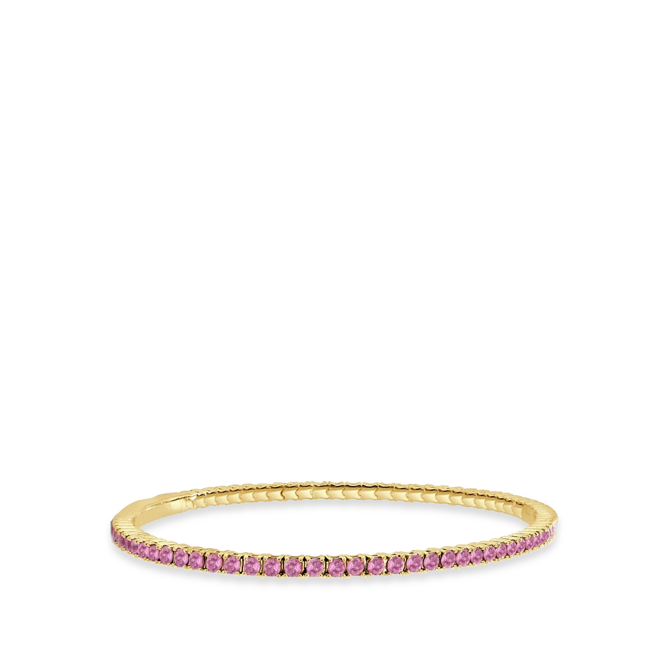 Pink Tourmaline Flexible Eternity Bangle