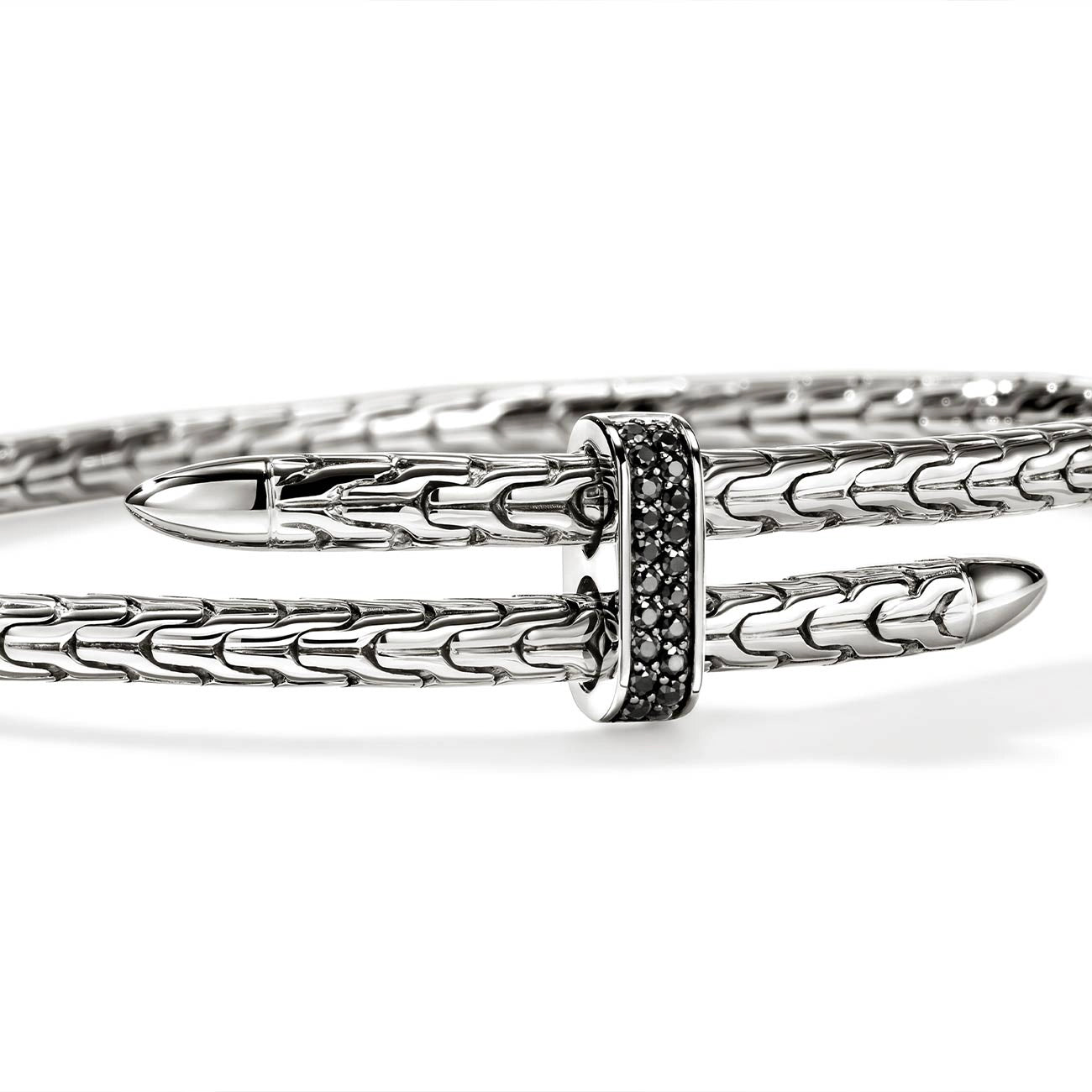 John Hardy Spear Black Sapphire 4mm Bypass Flex Cuff