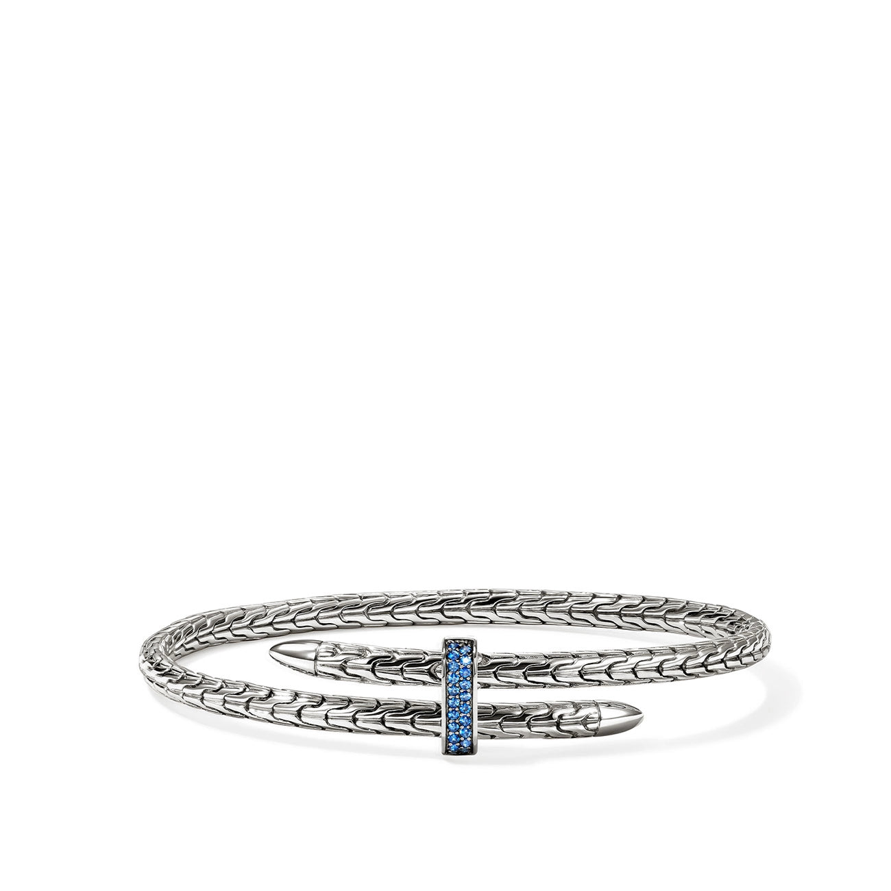 John Hardy Spear Blue Sapphire 4mm Bypass Flex Cuff