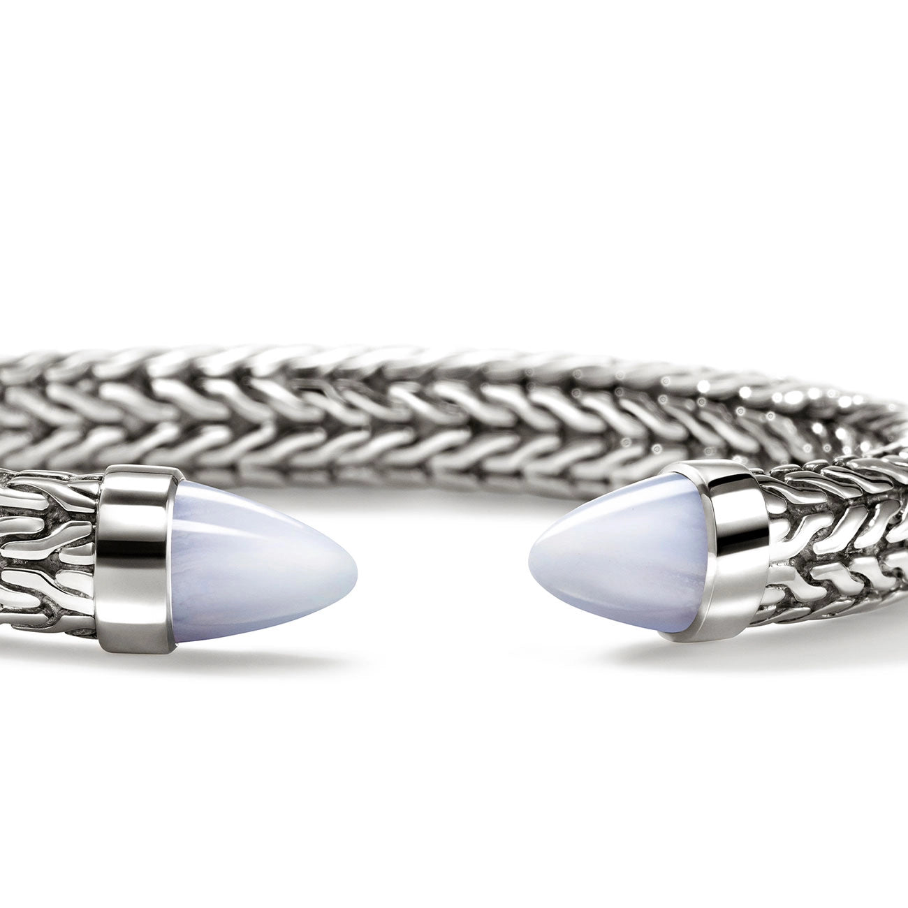 John Hardy Spear 50 Blue Lace Agate 8.9mm Flex Cuff