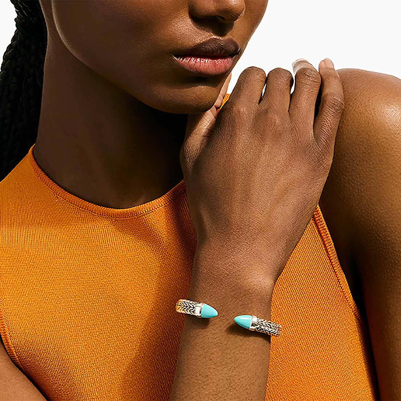 John Hardy Spear 50 Turquoise 8.9mm Flex Cuff