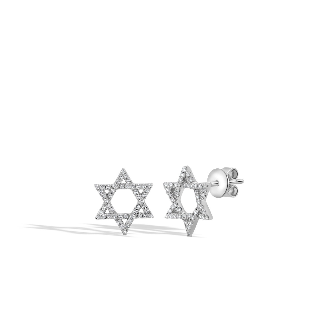 Diamond Pavé Star of David Stud Earrings