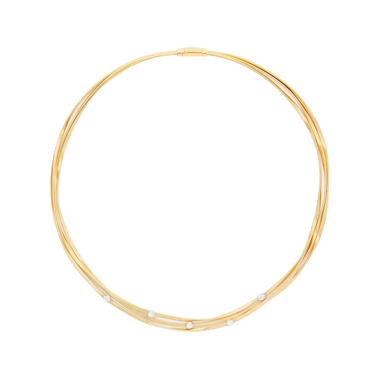 Marco Bicego Marrakech 3-Strand Diamond Coil Necklace