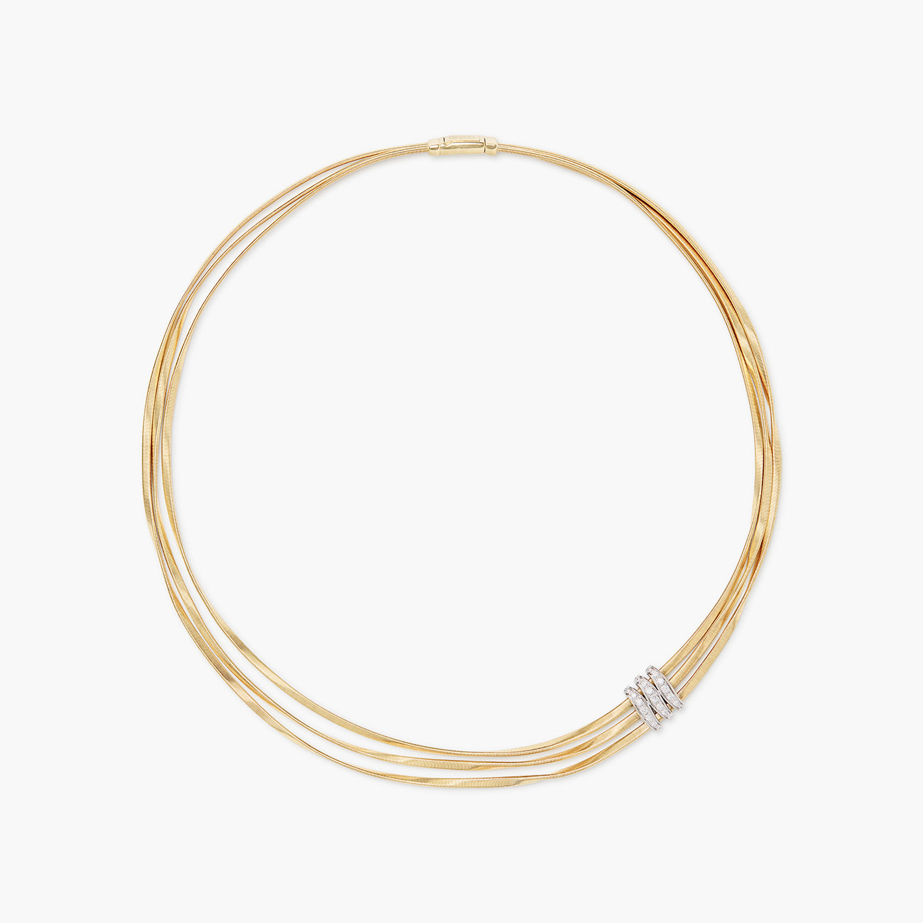 Marco Bicego Marrakech Twisted Three-Strand Diamond Rondel Necklace