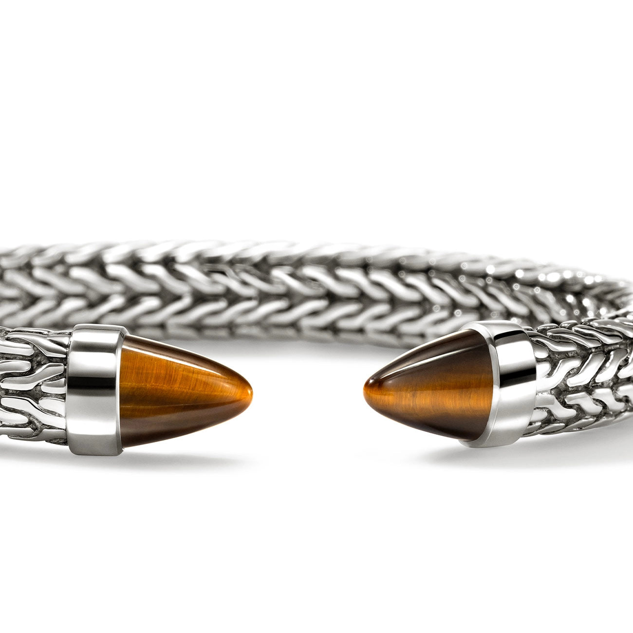 John Hardy Men's Spear 50 Tiger Eye 8.9mm Flex Cuff