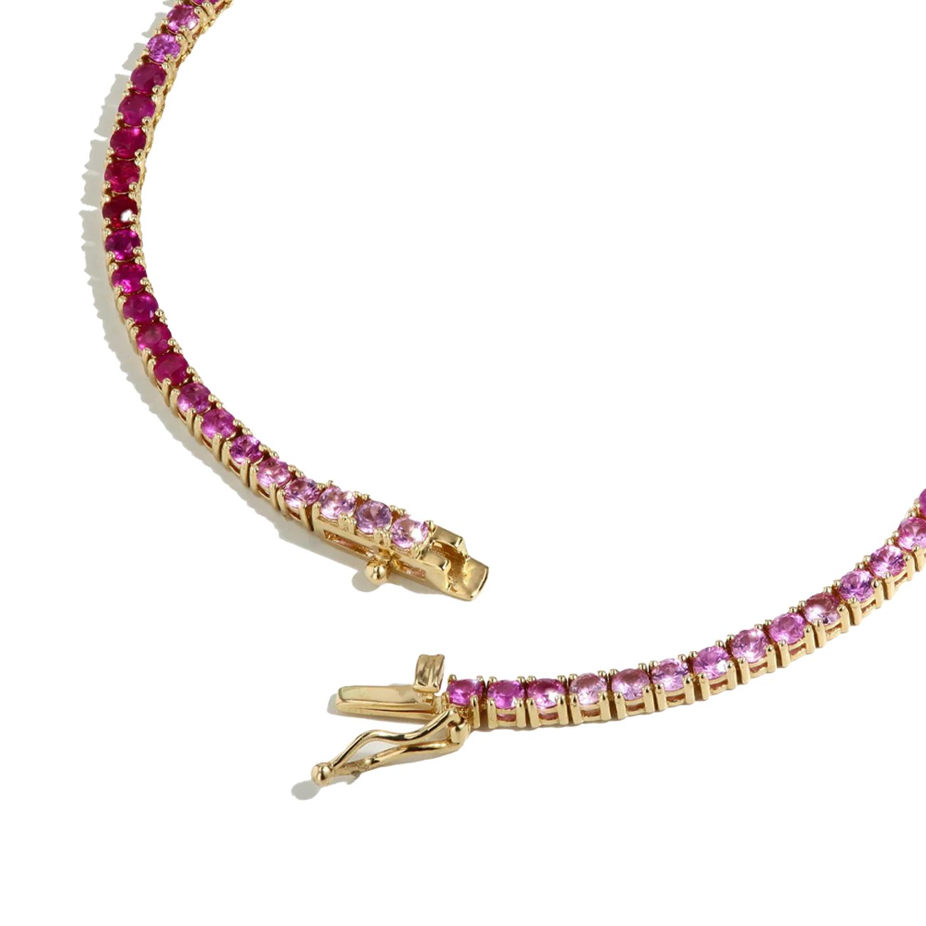 Pink Sapphire Ombre Tennis Necklace