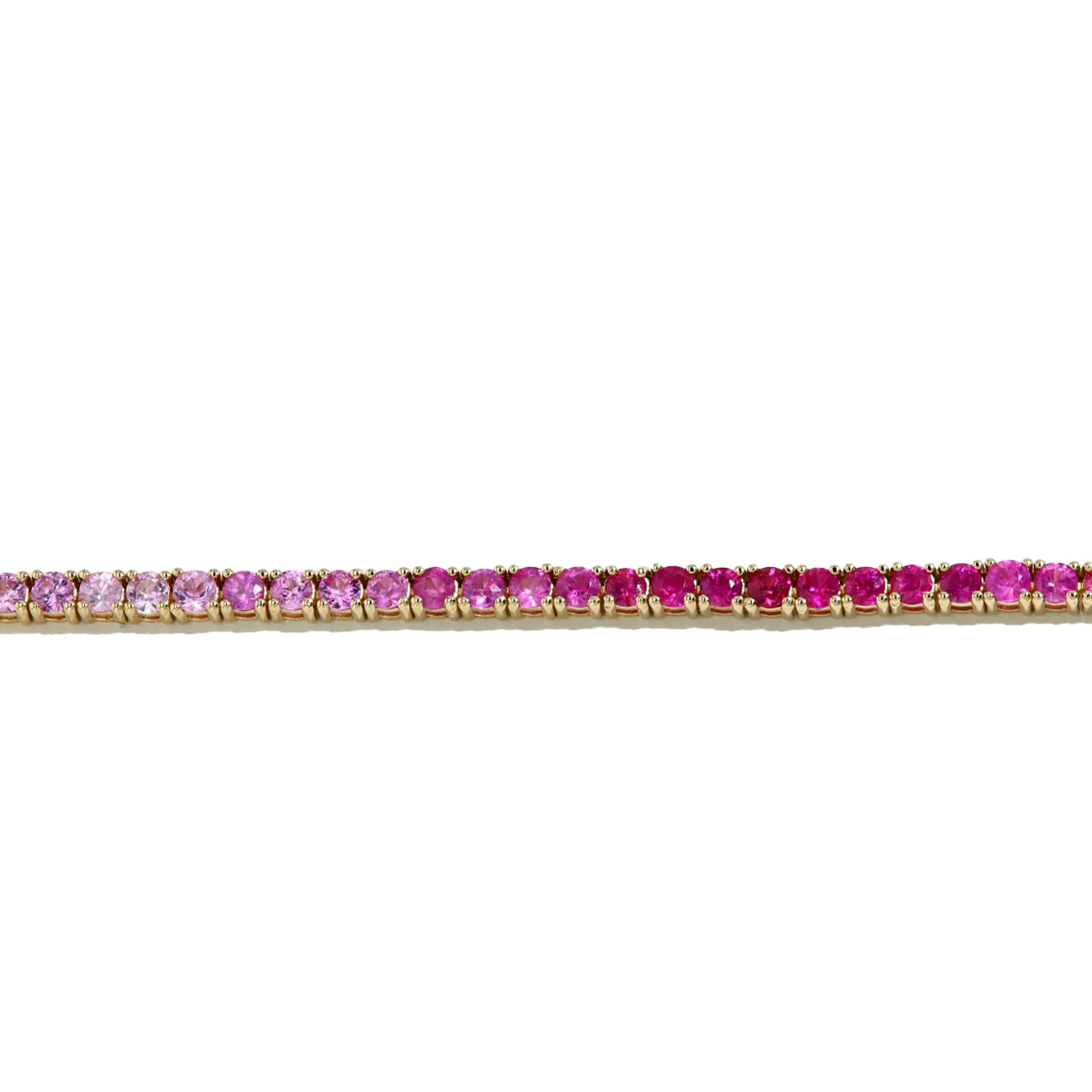 Pink Sapphire Ombre Tennis Necklace