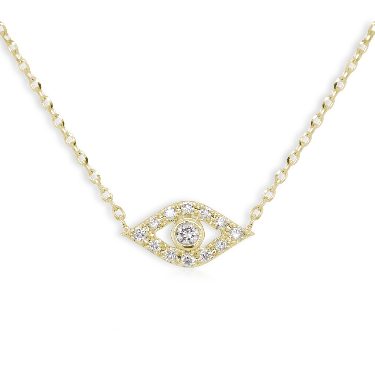 Diamond Evil Eye Pendant Necklace