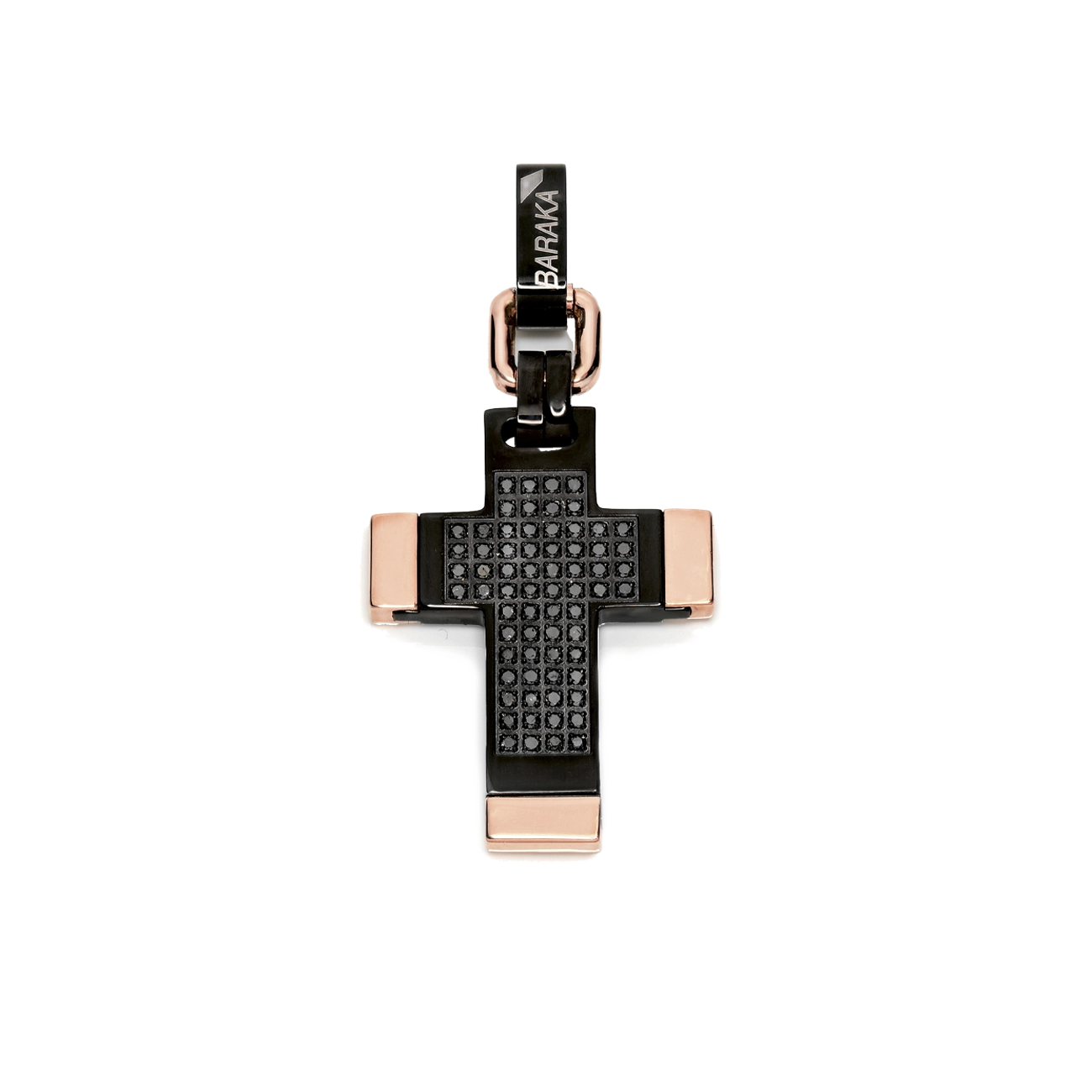 Baraka Cyborg Ceramic Black Diamond PVD Cross Pendant