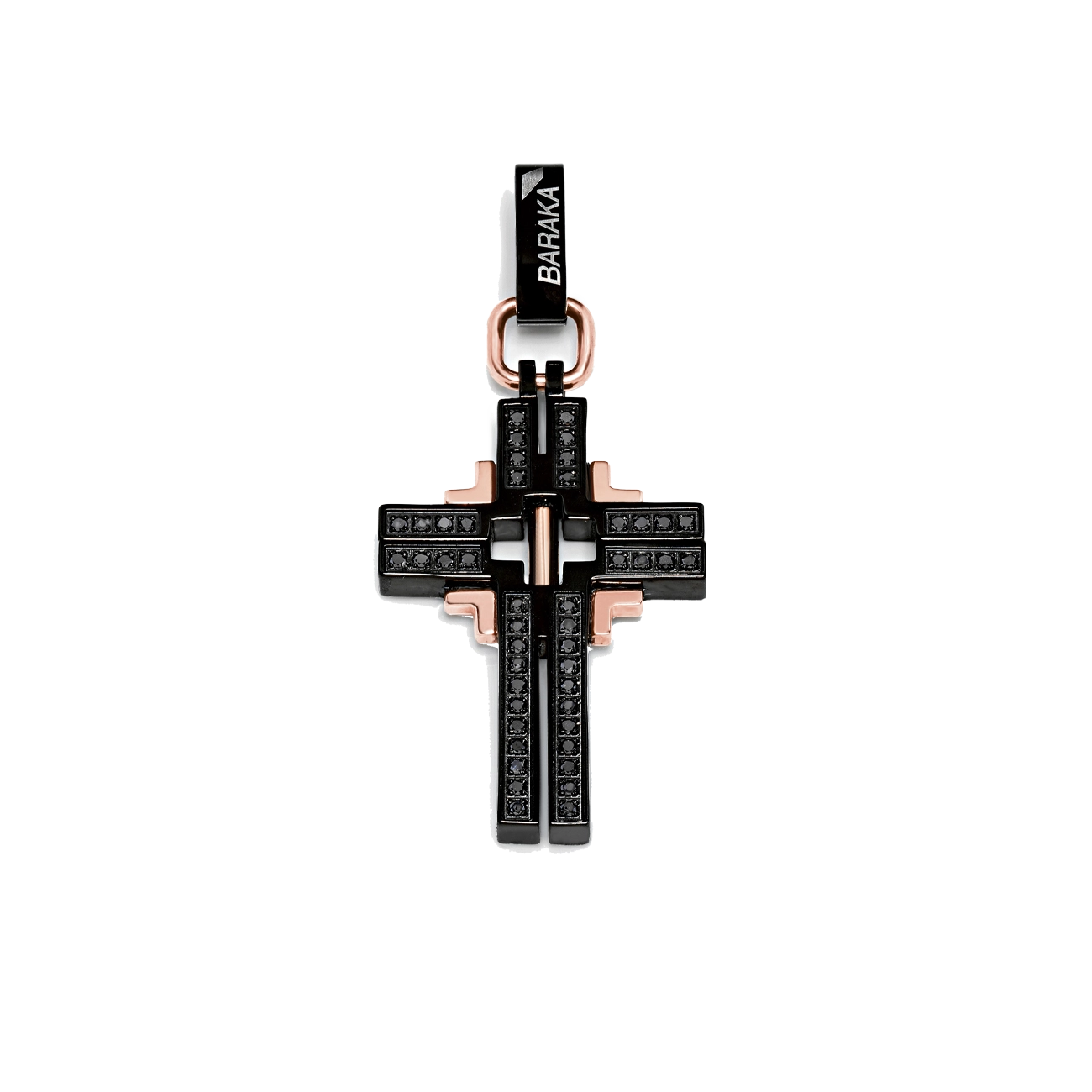 Baraka Black Diamond PVD Cross Pendant