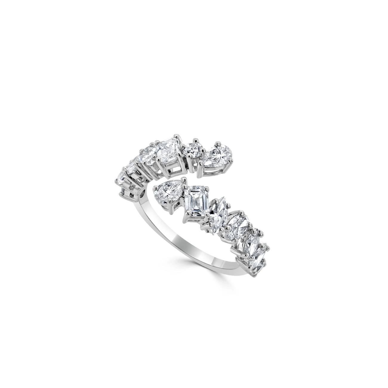 2 Carat Multi-Shape Diamond Bypass Ring