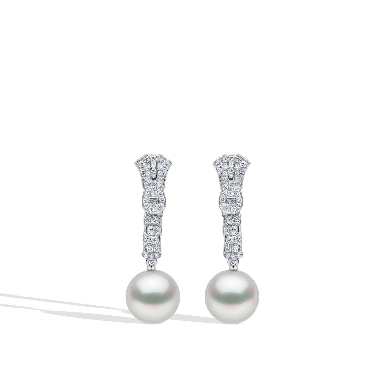 Yoko London Zyyp South Sea Pearl and Diamond Drop Earrings