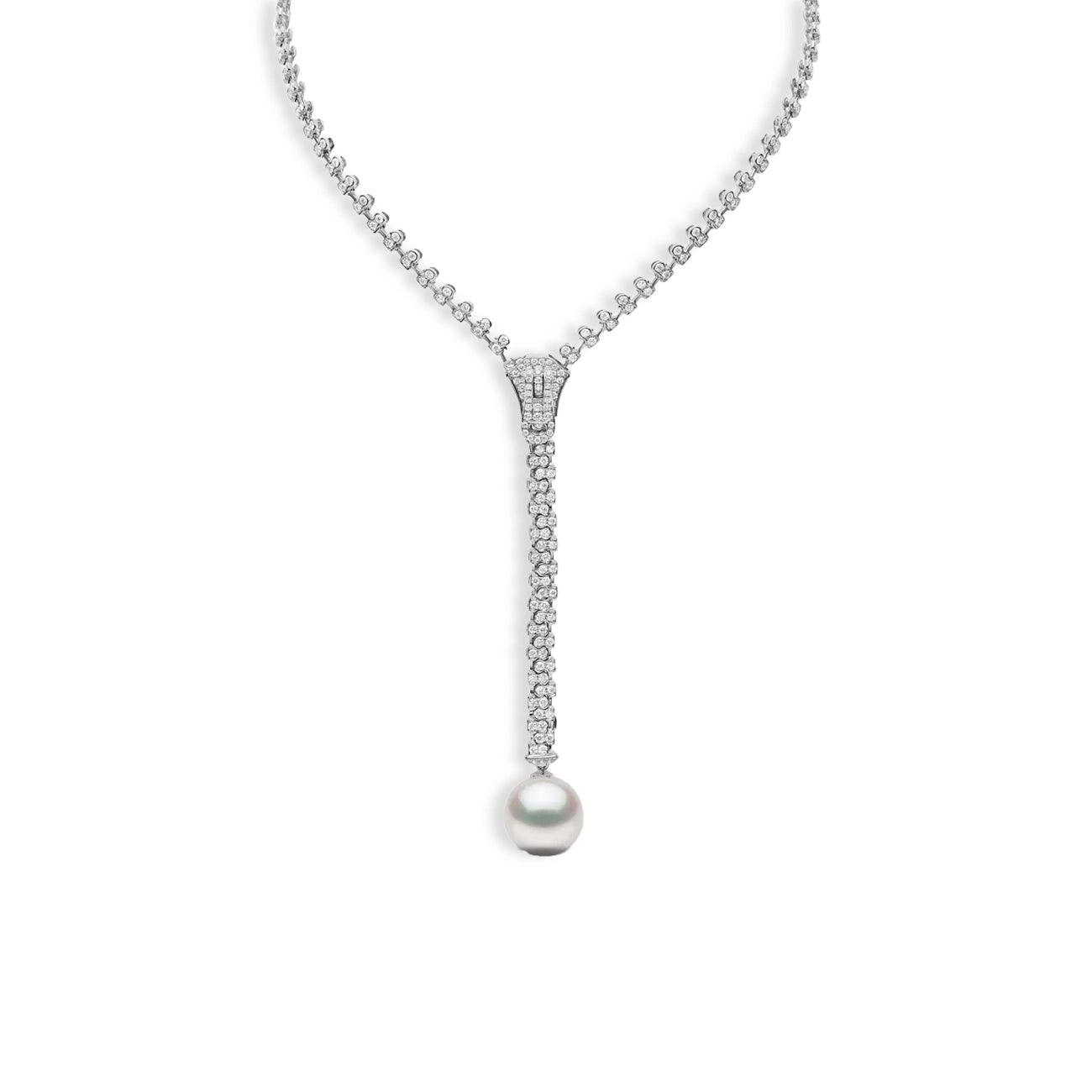 Yoko London Zyyp 14mm South Sea Pearl and Diamond Zip Necklace