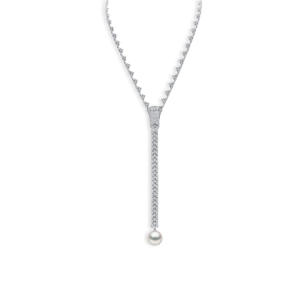 Yoko London Zyyp 16mm South Sea Pearl and Diamond Zip Necklace