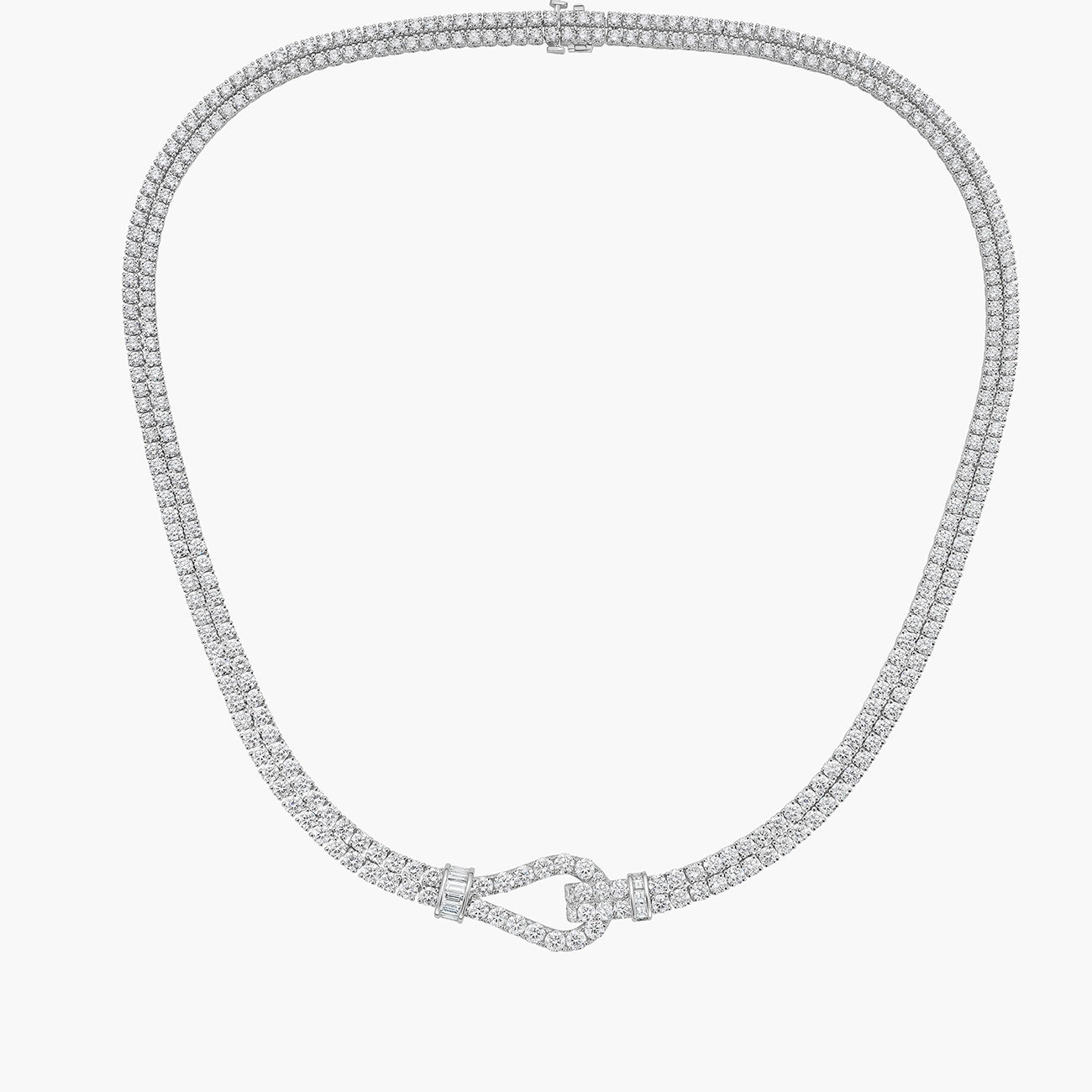 Charles Krypell 18K White Gold Diamond Lasso Necklace