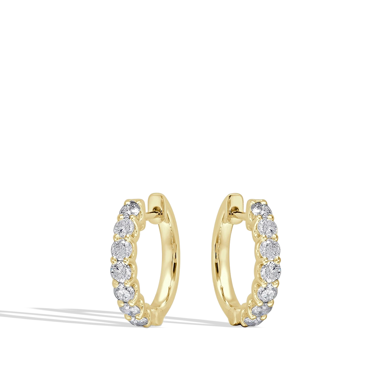 Round Diamond Hoop Earrings
