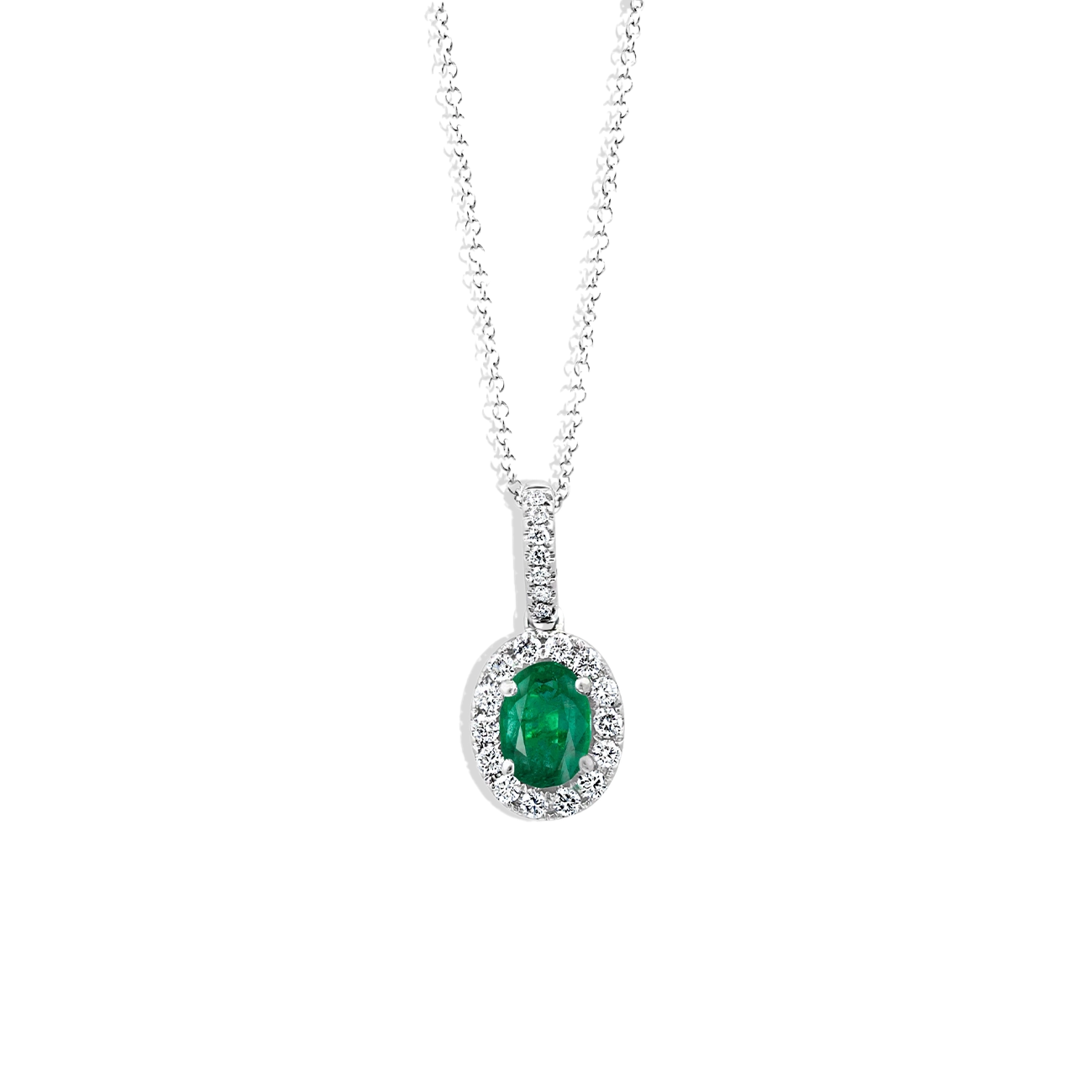 Emerald Oval Pendant Necklace