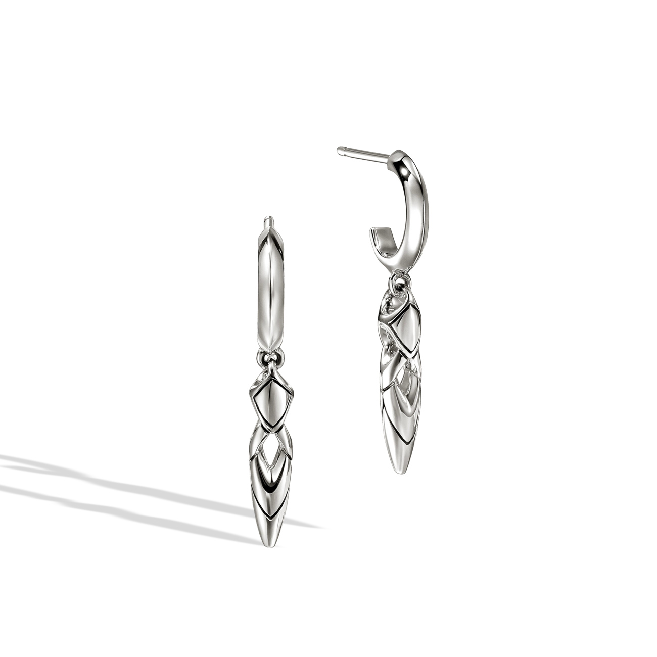 John Hardy Naga Silver Drop Earrings