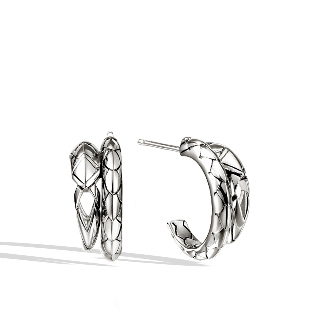 John Hardy Naga Silver Hoop Earrings