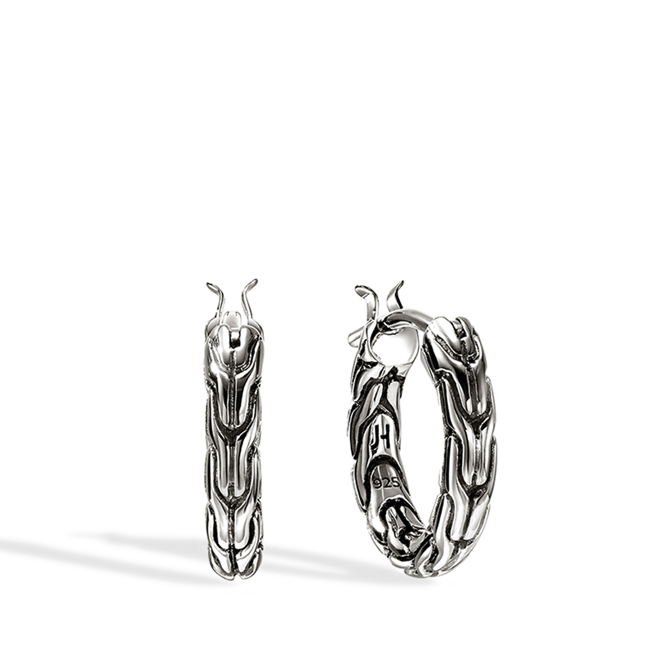 John Hardy Essential Silver Hoop Earrings - 14mm