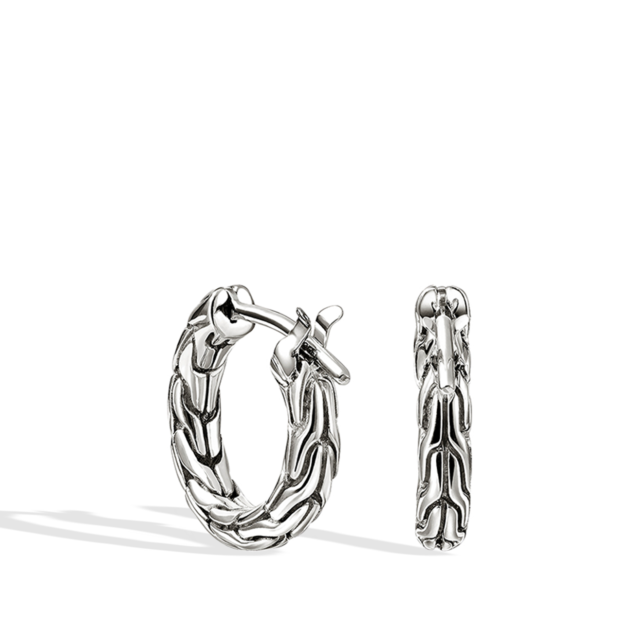 John Hardy Essential Silver Hoop Earrings - 14mm