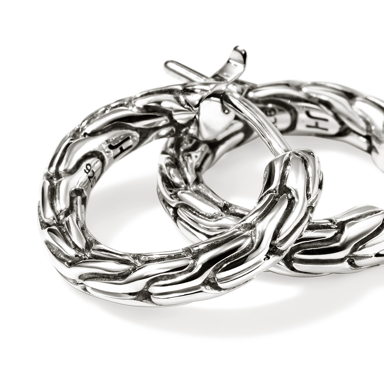 John Hardy Essential Silver Hoop Earrings - 14mm