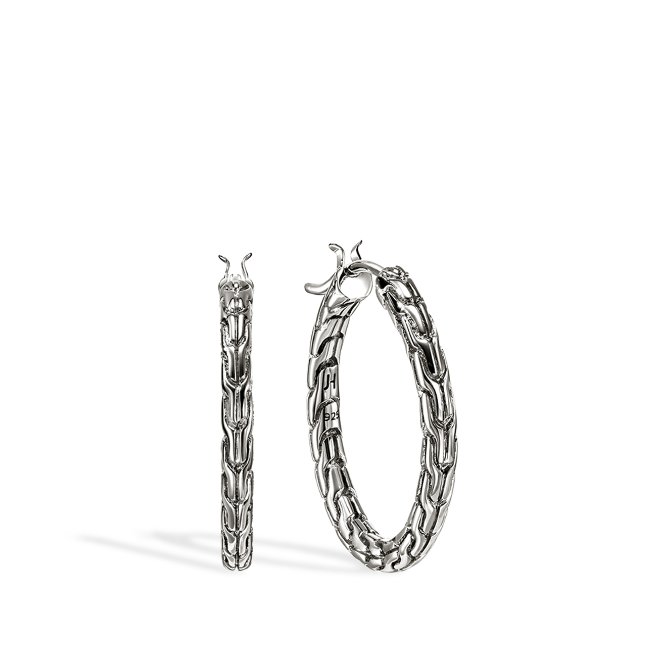 John Hardy Essential Silver Hoop Earrings - 22mm