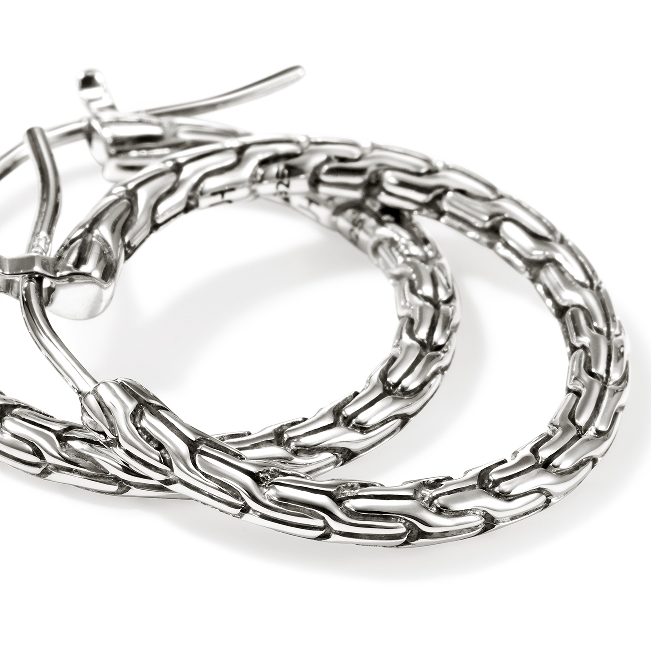John Hardy Essential Silver Hoop Earrings - 22mm